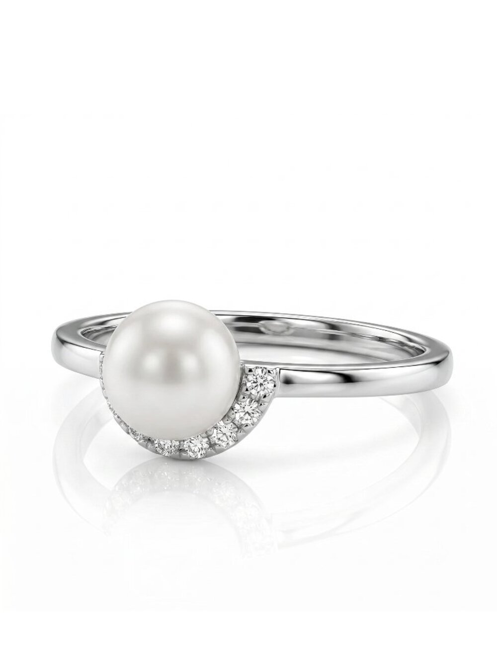 Dainty Pearl Ring, 925 Sterling Silver Charmed Aroma